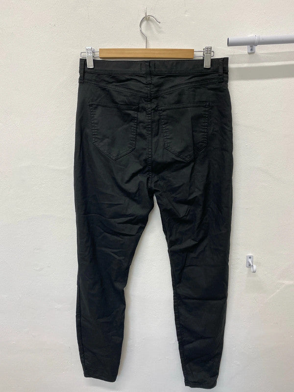 Fab River Island coated black skinny jeans Uk 14 Regular KN003
