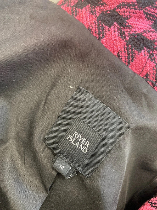 Stunning river island pink black houndstooth jacket UK 10 JM008