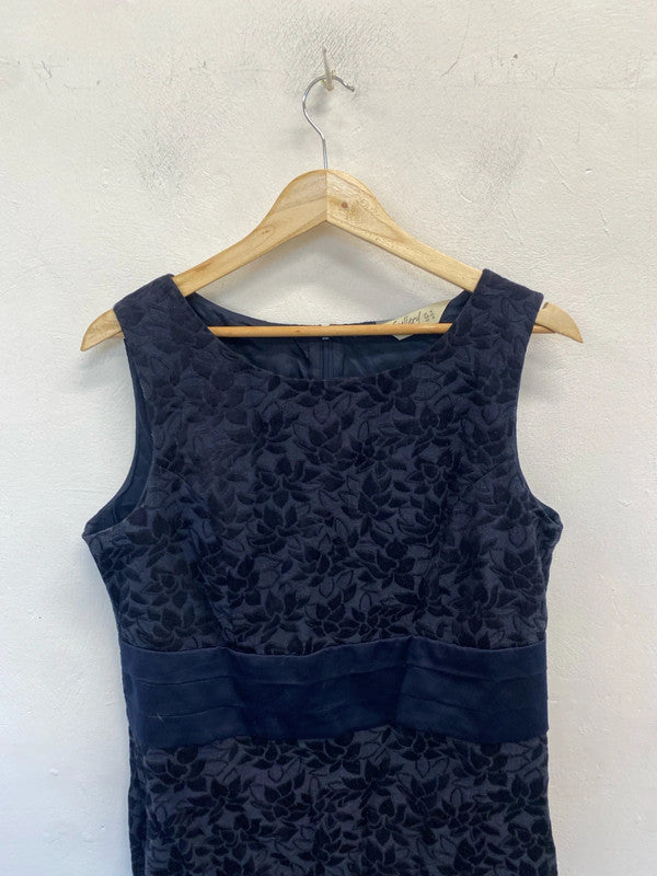 Lovely gallery navy floral pattern midi dress UK 16 MW001