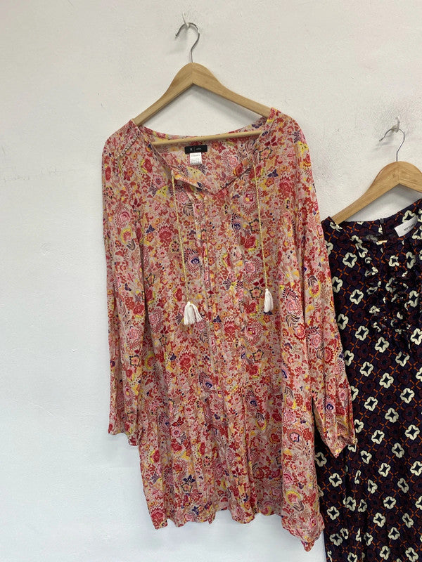 Lovely duo of floral smock dresses La redoute UK 20 KM003