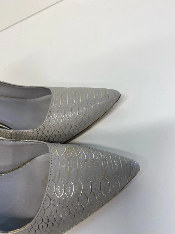 Fabulous Dune animal print grey stilettos Uk3 Eu 36 leather HDR01
