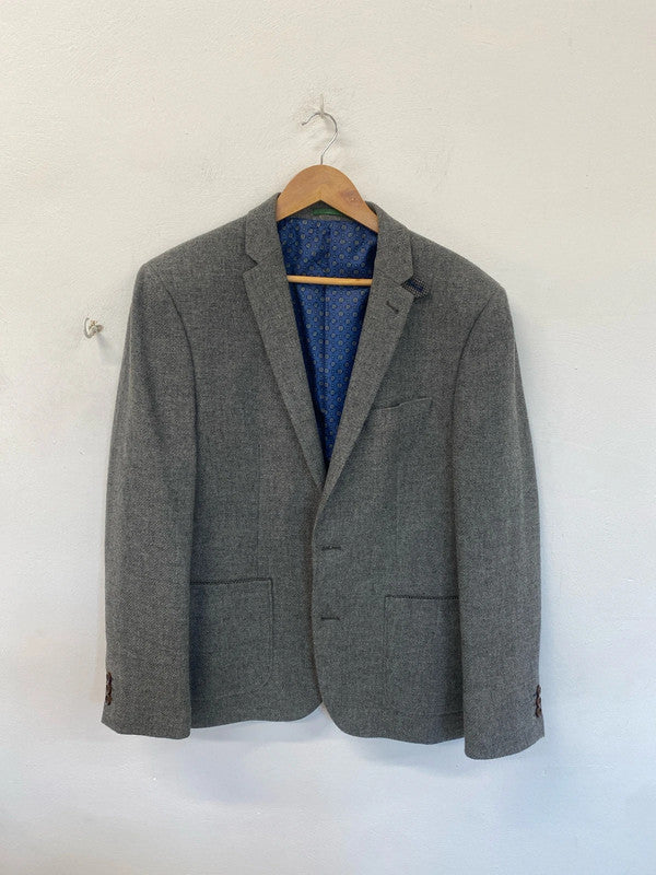 Classic grey tweed blazer L Easy JM008