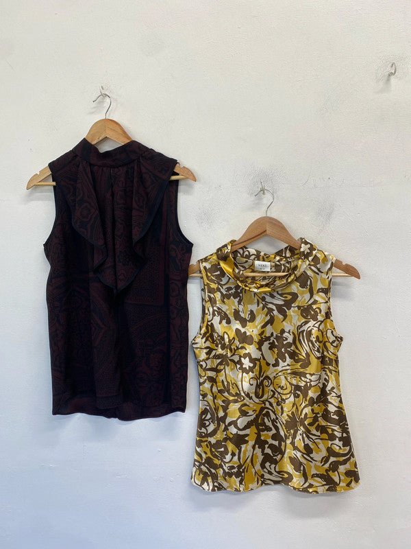 Lovely duo of sleeveless pattern tops next UK 10 SW001 #10