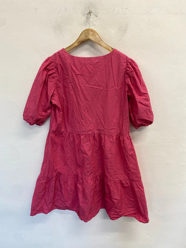 Gorgeous F&F pink smock midi dress UK 10 DF002