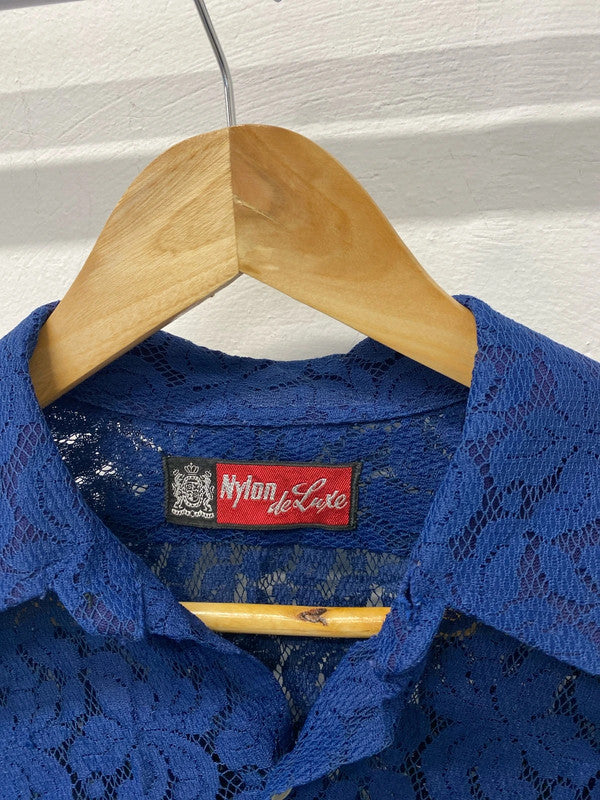 Vintage Nylon de Luxe lace blouse 1970’s vibes Uk12 EC003