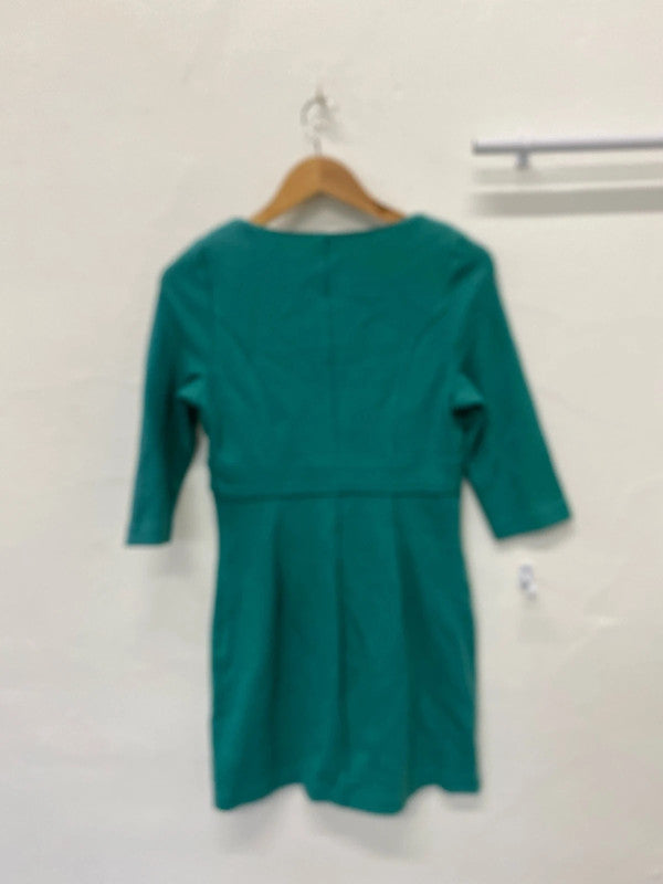 Fabulous Boden teal textured cotton dress Uk12 R LW005