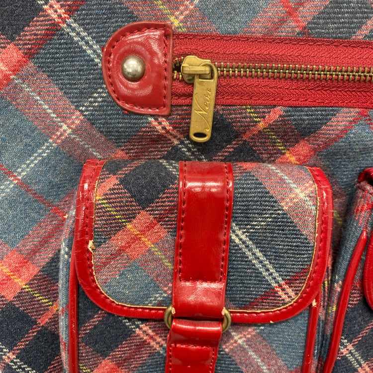 Ness Stylish Blue & Red Tartan Tweed Tote Bag NC001