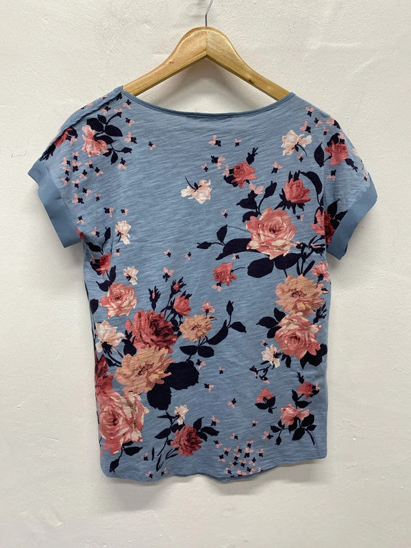 Fabulous Oasis Floral marl T shirt UkS baby blue JA002