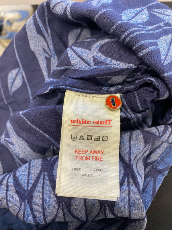 Lovely white stuff navy floral tunic dress UK 12 MM005