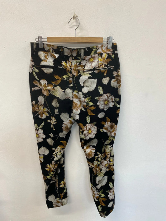 Asos Elegant Black Silvery Floral Trousers 30W/30L LD001