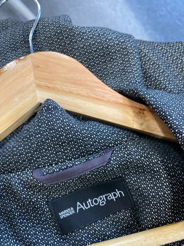 Fabulous Autograph by M&S Brown black micro check Jacket occasion events Uk22 NC001