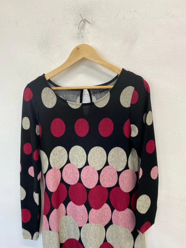 Stunning body flirt spotted disk pink red dress UK S LL003