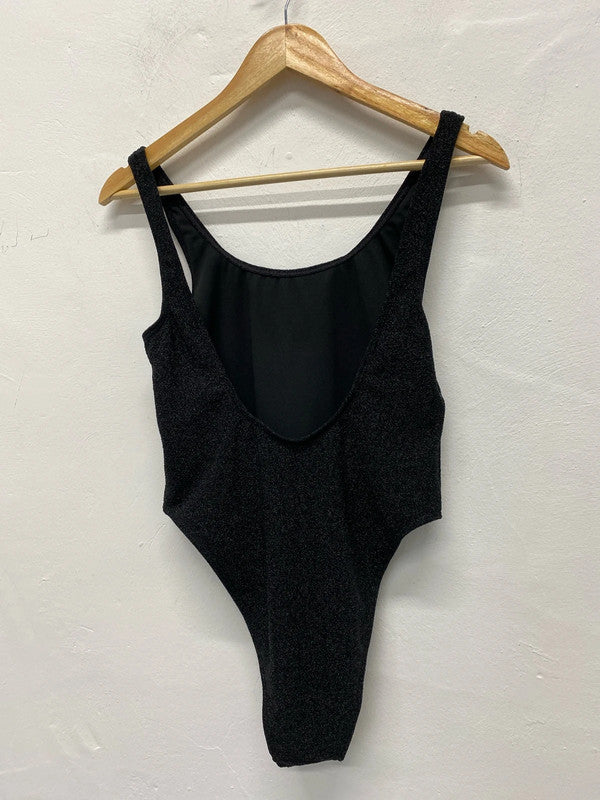 Fabulous South Beach shimmery metallic swimsuit Uk14 high waist KS002