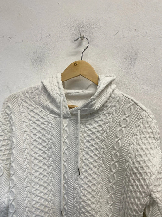 Fabulous shein white textured hoodie UK M SG090