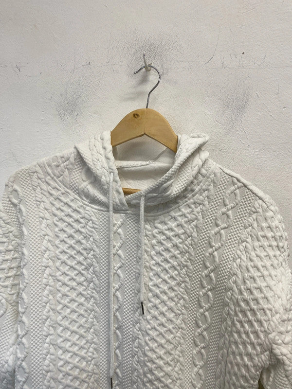 Fabulous shein white textured hoodie UK M SG090
