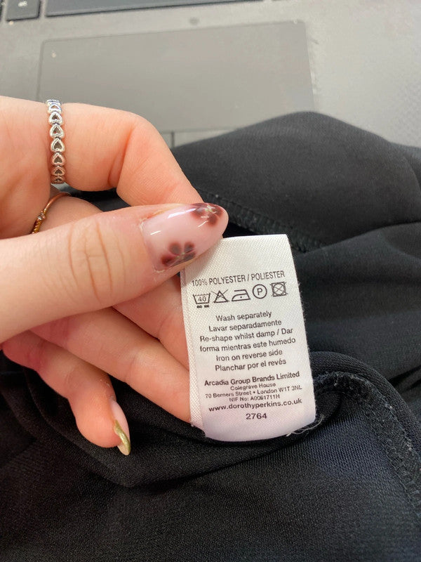 Lovely Dorothy Perkins wrap tie black blouse UK 14 PJ001