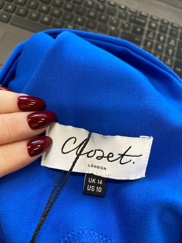 Lovely closet London blue midi dress nwt UK 14 KN003