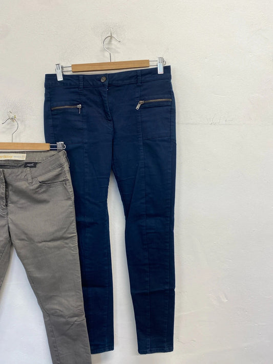 Lovely duo of next super skinny jeans navy grey UK 10 SW001