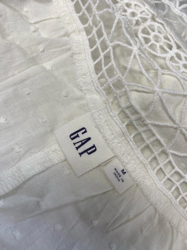 Stunning gap Broderie strap summer white top UK M NN001