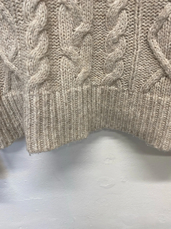 Abercrombie & Fitch Stylish Beige Chunky Knit Jumper Size M KM005