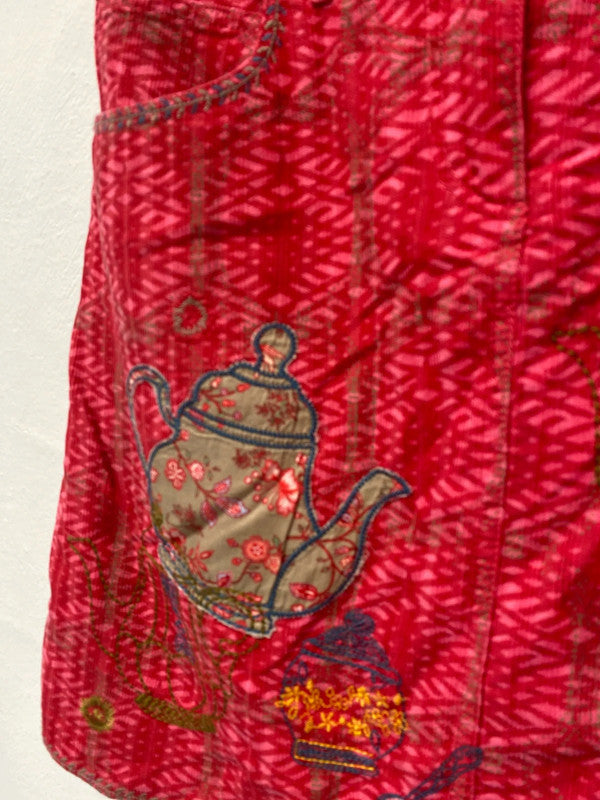 Fabulous Skirt from White Stuff embroidered Mini Raspberry red Uk8 MM005