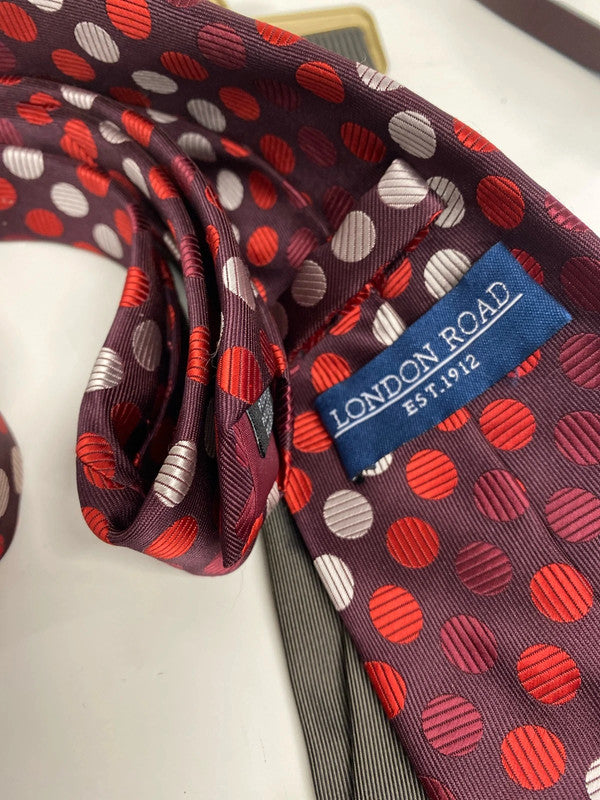 Fab trio of men’s Ties M&S silk reds & Browns #38 LD003