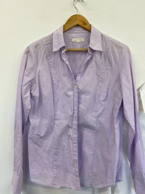 Fab duo of Austin Reed formal office wear shirts Uk14 lilac white #4 KM005