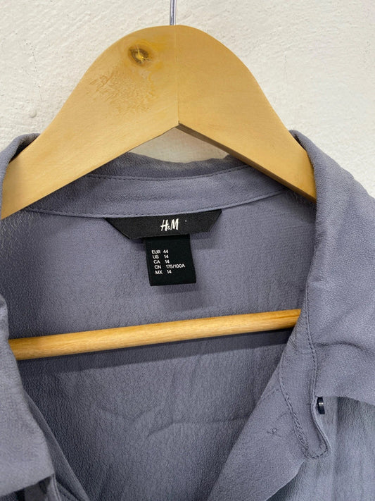 Beautiful soft grey H&M shirt dress tunic 16 KM003