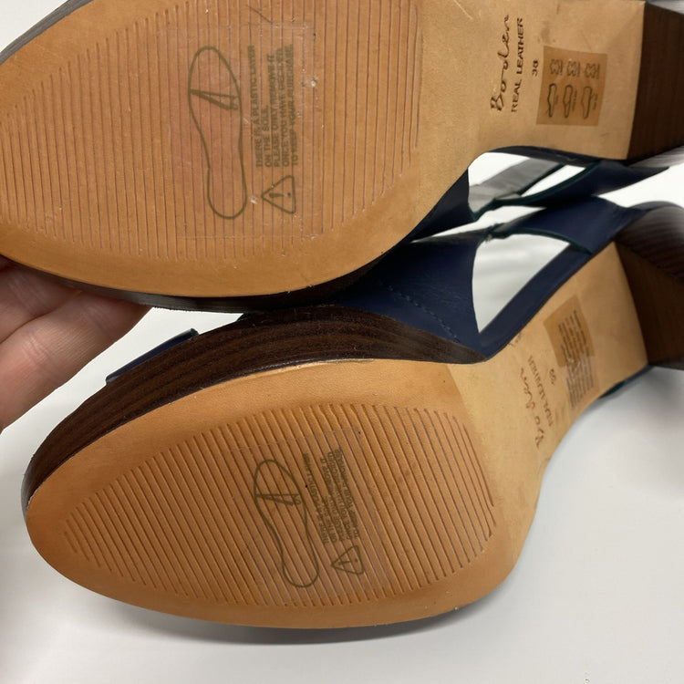 BODEN LADIES Navy Strappy Heels RRP £120 SIZE 5 Leather Occasion Party LW005