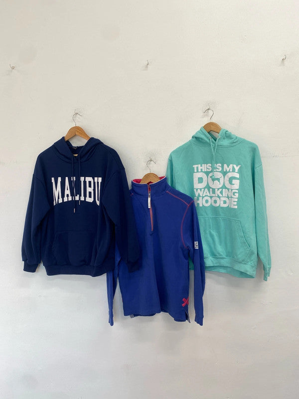 Fabulous Trio of ladies cosy hoodies Lazy Jacks Uk12 #14 SG090