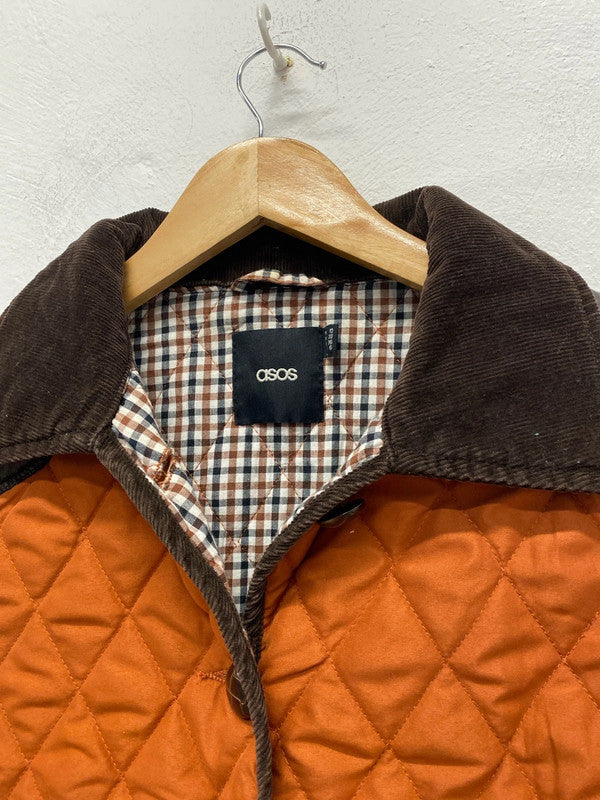 Classic Asos Burnt Orange quilted jacket Uk10 NS003