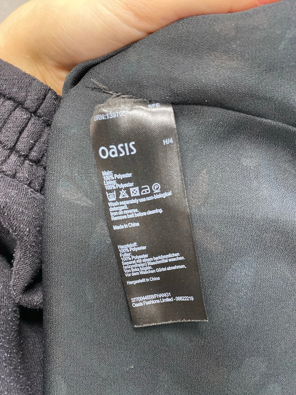 Lovely oasis blue black butterfly dress UK 10 JA002