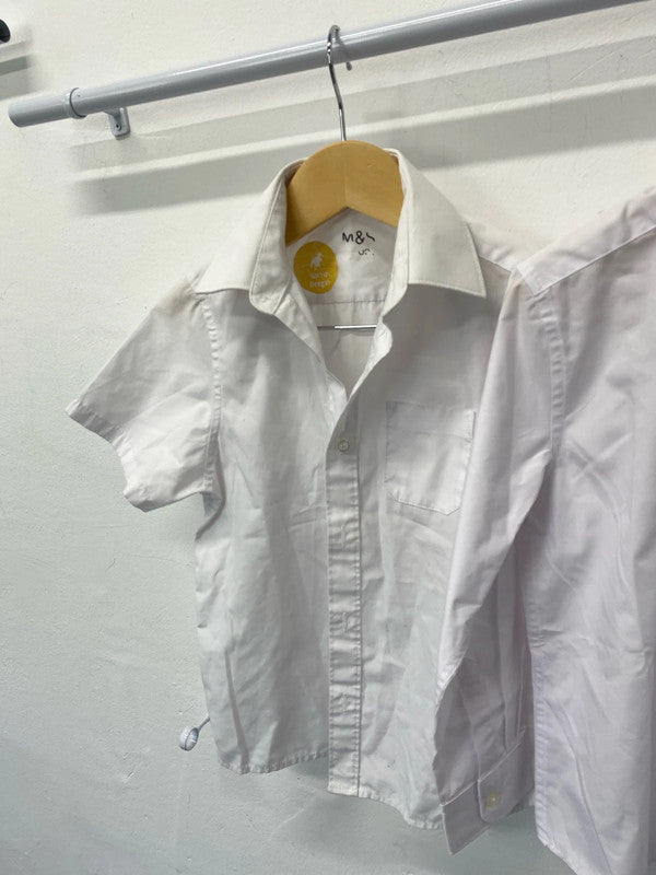 Fab Bundle of school shirts age 5-6 M&S & F&F white summer #64 LD003