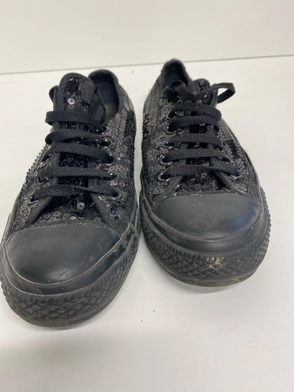 Fabulous Black sequin classic party converse UK6 JR001