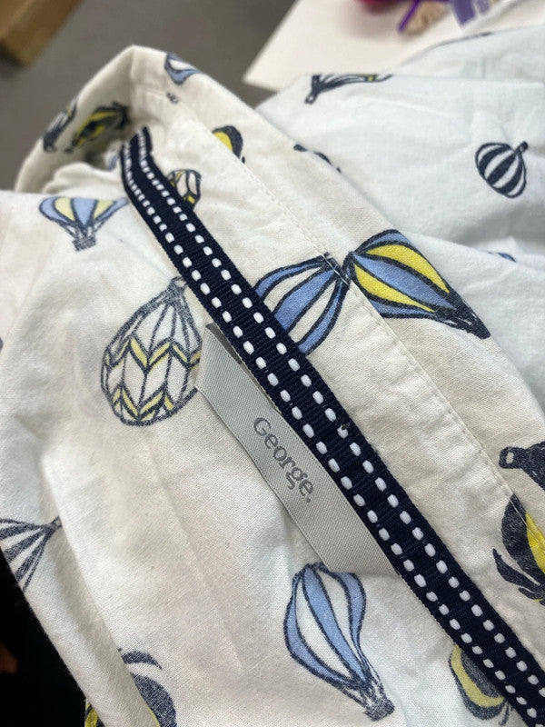 Fabulous george hot air balloon shirt white blue UK 24 RG021