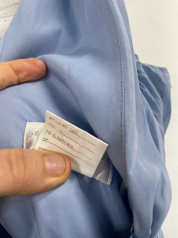 Fabulous periwinkle blue gown bridesmaids dress Dessy collection Vivian Diamond 24 CR002