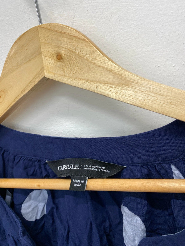 Fabulous Capsule artsy blouse tunic Uk26 Navy & blue IM001