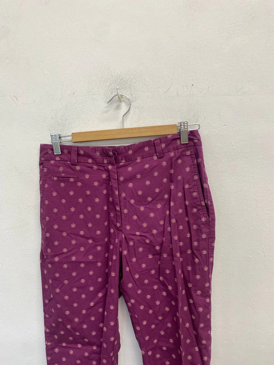 Lovely m&s purple floral pattern trousers cropped UK 8 MM005