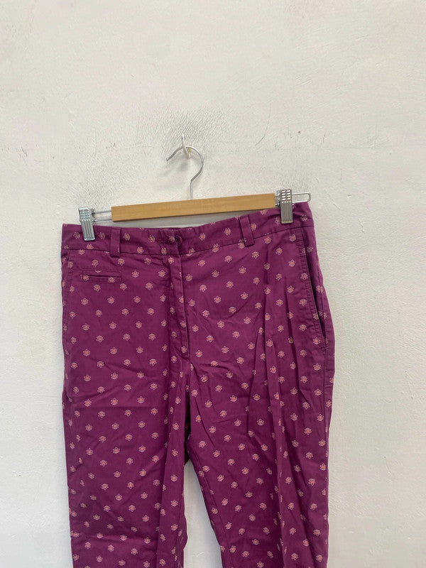 Lovely m&s purple floral pattern trousers cropped UK 8 MM005