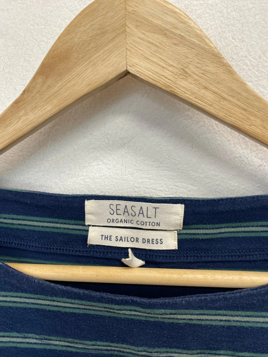 Lovely Seasalt Cornwall blue green striped tunic UK 10 MM005