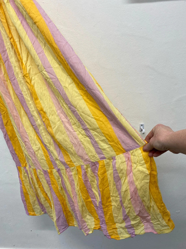 Fabulous Mango Striped summer dress UkM pastels KS002