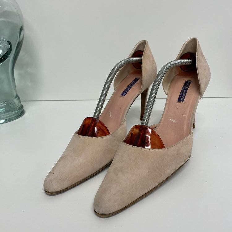 LAUREN Ralph Lauren Stiletto Heels Suede Pale Salmon Pink uk8 CN001