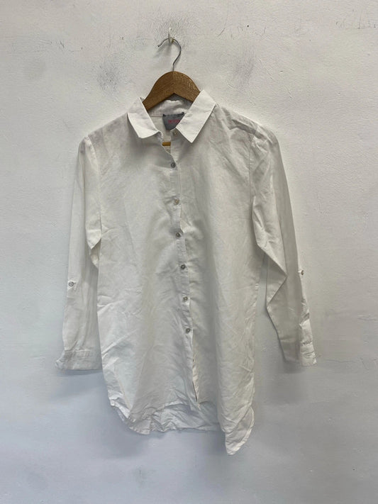 Lovely forcynthia beachwear white shirt UK M SS002