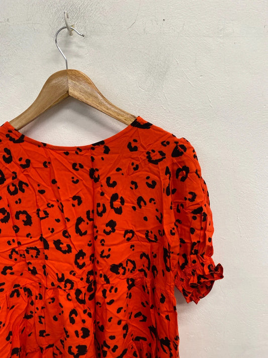 Lovely new look red leopard blouse nwt UK 12 NN001