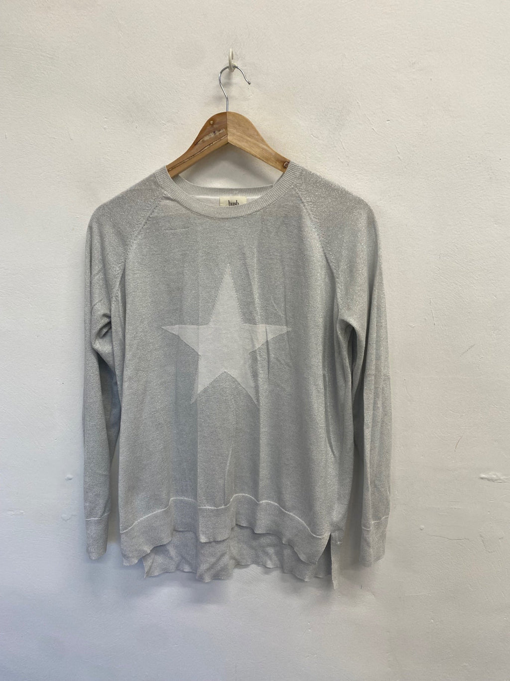 Fabulous Hush Sweater UK 8 Grey metallic star knit SA514