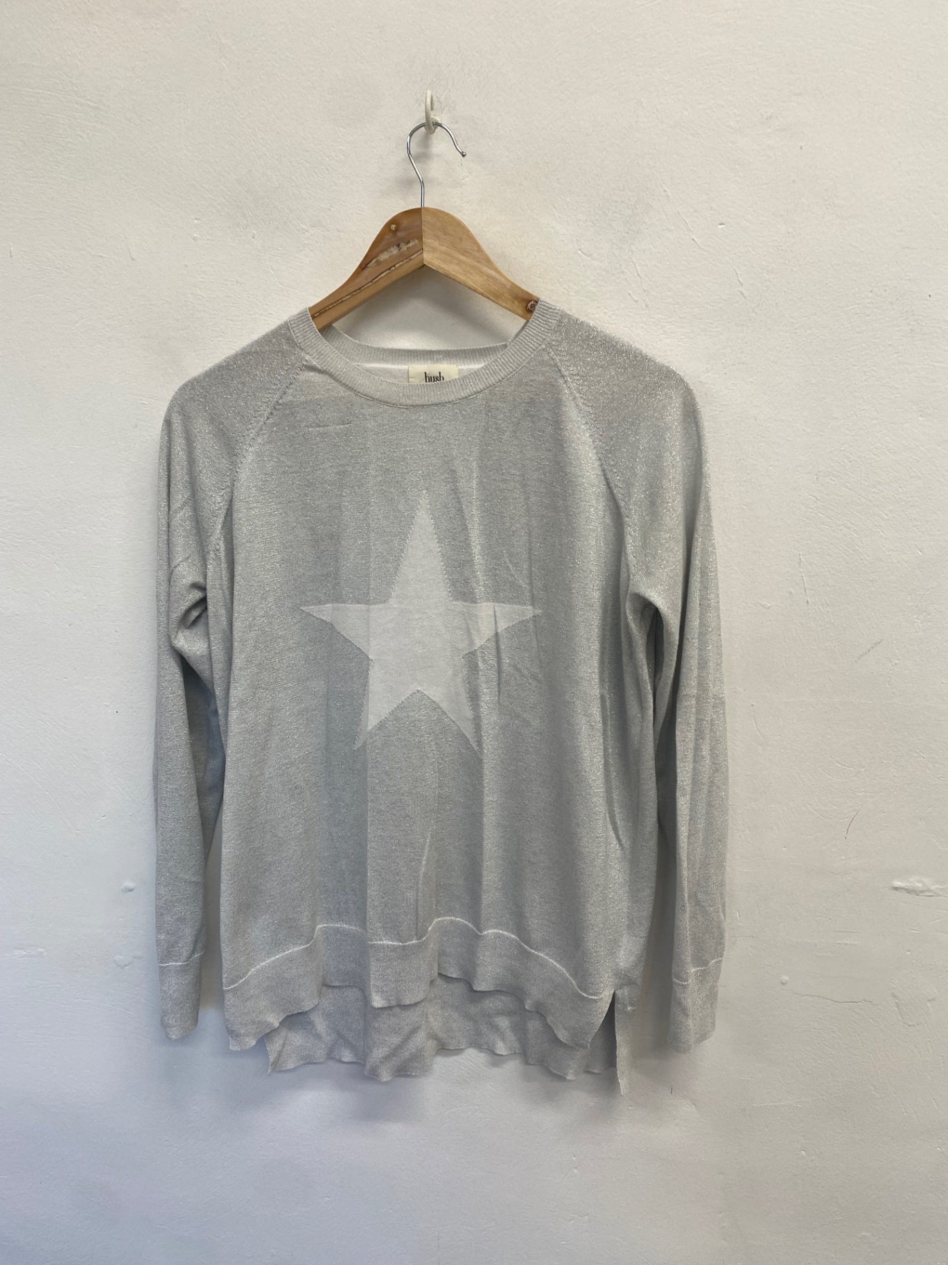 Fabulous Hush Sweater UK 8 Grey metallic star knit SA514