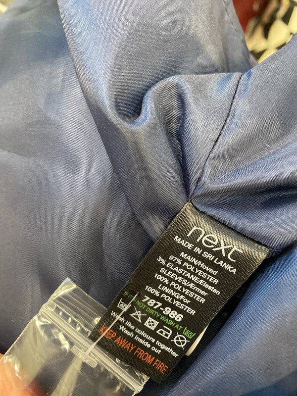 Gorgeous next navy sheer sleeve midi dress nwt UK 14 AO001