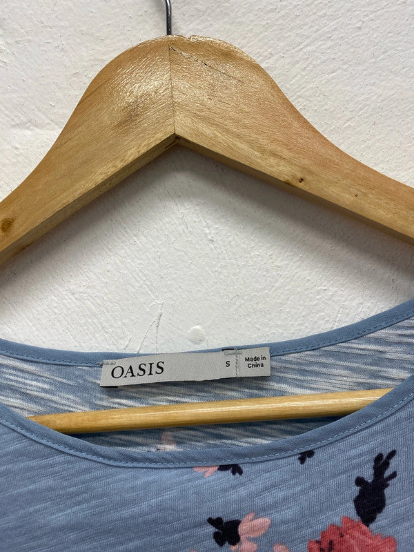 Fabulous Oasis Floral marl T shirt UkS baby blue JA002