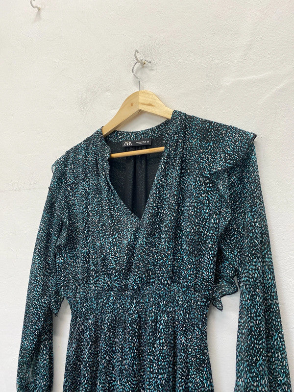 Fab Zara Ditsy Midi dress floaty romantic Dress UkS JM005