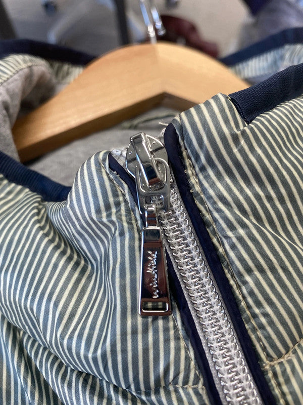 Fabulous Danwear Vintage puffer coat Green white striped Uk12 MW001